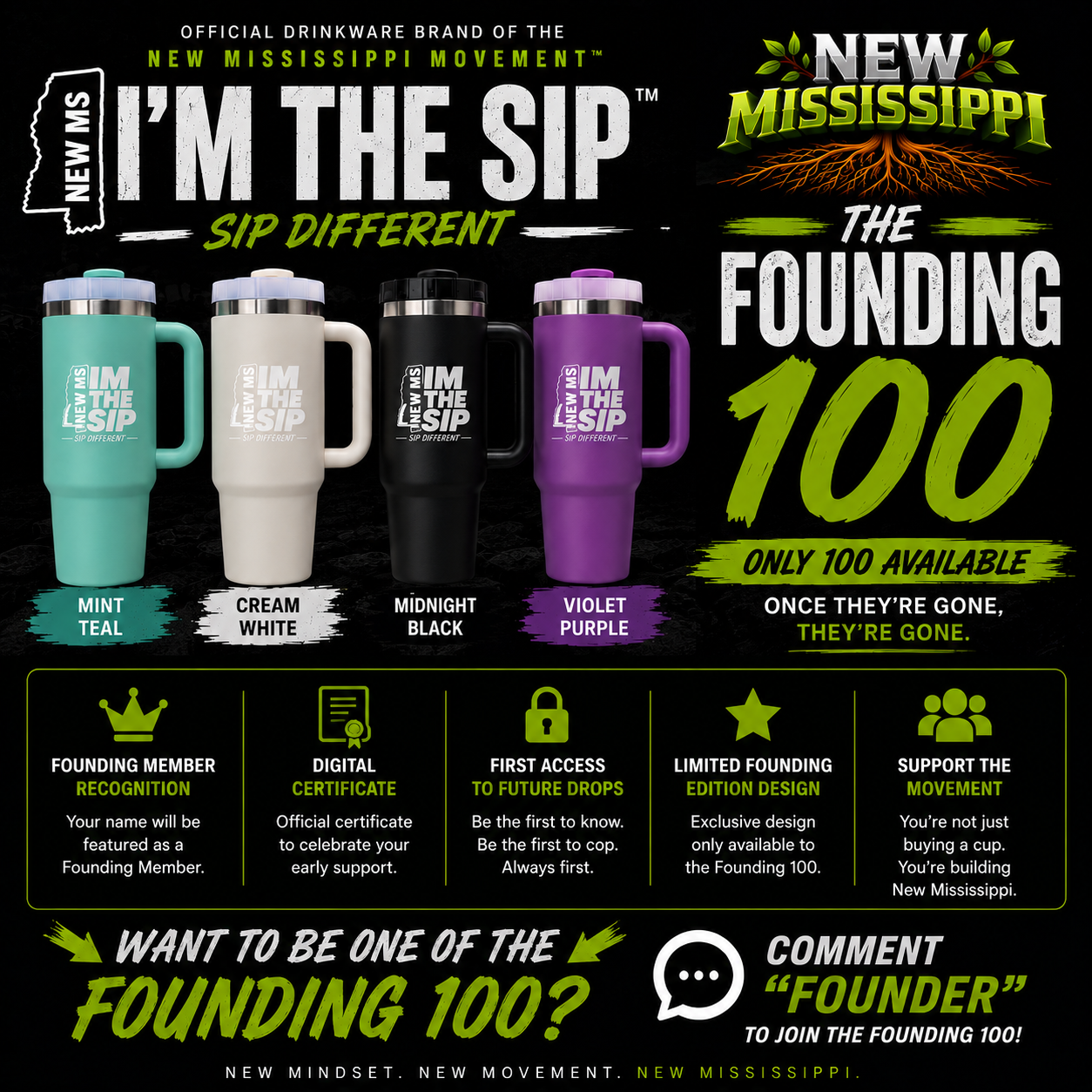 (PREORDER) I’M THE SIP™ Founding 100 Cup: RSVP DEPOSIT